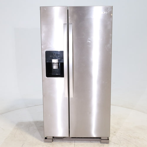 Pictures of 33 in. Wide Fingerprint-Resistant Stainless Steel Whirlpool 21.4 cu. ft. Side by Side Refrigerator with In Door Ice and Water Dispenser - Certified Refurbished - Neu Appliance Outlet - Discount Appliance Outlet in Austin, Tx