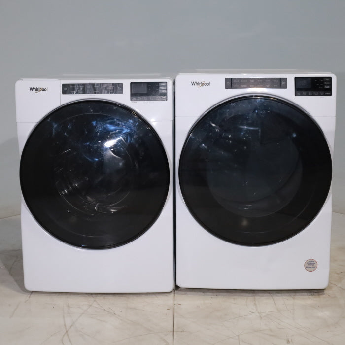 Pictures of Whirlpool ENERGY STAR 4.5 Cu. Ft. Front Load Washer with Quick Wash Cycle and 7.4 Cu. Ft. ENERGY STAR Electric Wrinkle Shield Dryer with Advanced Moisture Sensing - Scratch and Dent - Minor - Neu Appliance Outlet - Discount Appliance Outlet in Austin, Tx