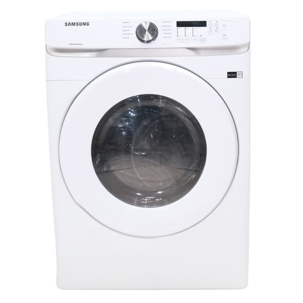 White Samsung 7.5 cu. ft. Front Load Electric Dryer with Smart Care - Scratch and Dent - Minor