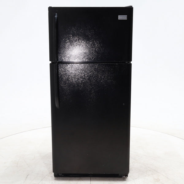 30" Wide Frigidaire 18 cu ft Black Top Freezer and Bottom Refrigerator with Store-More Humidity Controlled Crisper Drawers - Certified Refurbished