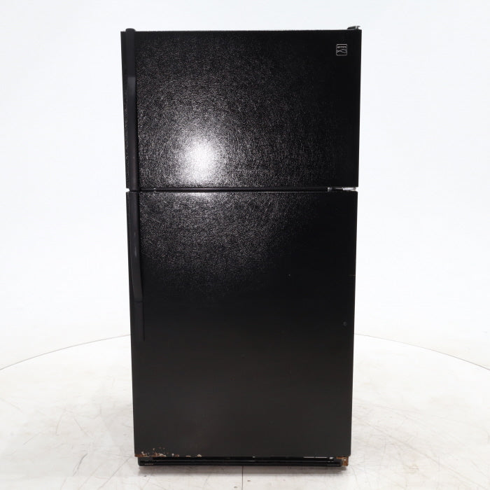 33" Wide Kenmore 21 cu ft Black Top and Bottom Refrigerator with Adjustable  Glass Shelving - Certified Refurbished