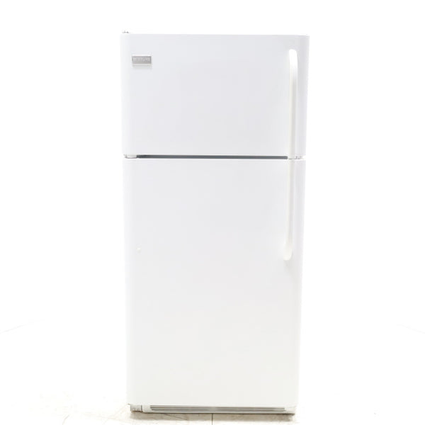 30" Wide Frigidaire 18 cu ft White Top Freezer and Bottom Refrigerator with Store-More Humidity Controlled Crisper Drawers - Certified Refurbished