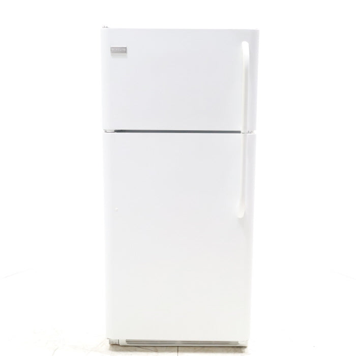 30" Wide Frigidaire 18 cu ft White Top Freezer and Bottom Refrigerator with Store-More Humidity Controlled Crisper Drawers - Certified Refurbished