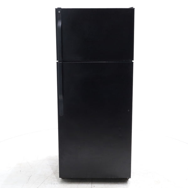 28" Wide GE Black ENERGY STAR 18.1 Cu. Ft. Top-Freezer Refrigerator with Large Door Storage - Certified Refurbished