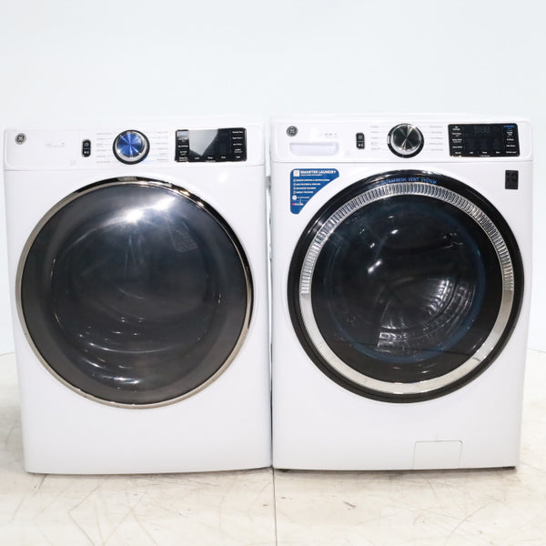 GE ENERGY STAR 4.8 cu. ft. Capacity Smart Front Load  Washer with UltraFresh Vent System with OdorBlock  and GE ENERGY STAR 7.8 cu. ft. Capacity Smart Front Load Gas Dryer with Steam and Sanitize Cycle - Scratch and Dent Minor