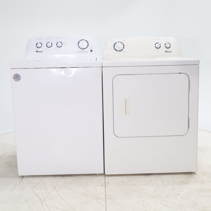 Amana 3.8 cu. ft. Top Load Washing Machine with Deep Water Wash Option and Amana 7.0 cu. ft. Electric Dryer with Automatic Cycles - Certified Refurbished