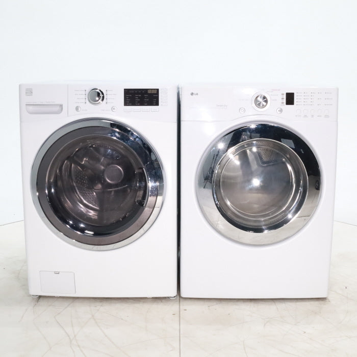 Kenmore 4.5 cu ft Capacity Frontload Steam Washer with Vibration Guard and LG Front Load Electric 7.3 cu ft Dryer with Sensor Dry System - Certified Refurbished