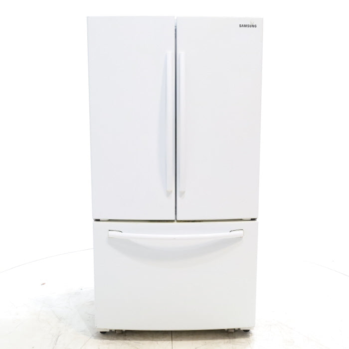 White ENERGY STAR Samsung 25.5 cu. ft. 3 Door French Door Refrigerator with Twin Cooling Plus - Certified Refurbished