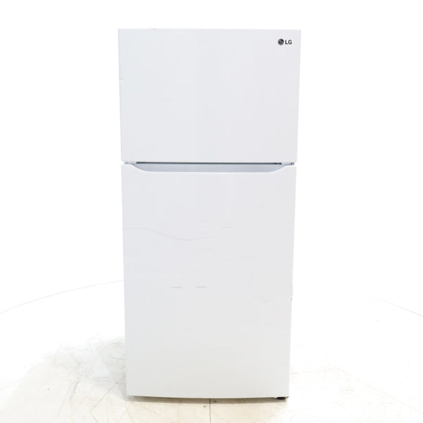 30" Wide Smooth White ENERGY STAR LG 20.2 cu. ft. Top Freezer Refrigerator with Reversible Doors - Scratch & Dent - Major