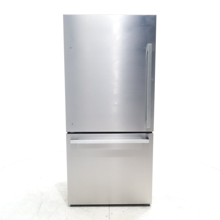 33" Wide Counter Depth Hisense ENERGY STAR 17.2-cu ft Bottom-Freezer Refrigerator with Ice Maker in Fingerprint Resistant Stainless Steel - Scratch & Dent - Minor