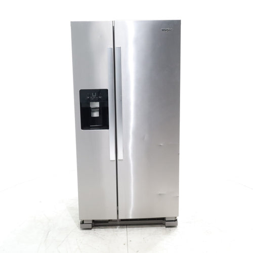 Pictures of 33 in. Wide Fingerprint-Resistant Stainless Steel Whirlpool 21.4 cu. ft. Side by Side Refrigerator with In Door Ice and Water Dispenser - Certified Refurbished - Neu Appliance Outlet - Discount Appliance Outlet in Austin, Tx