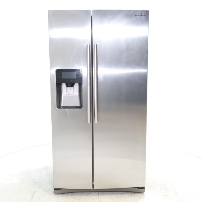 Stainless Steel ENERGY STAR Samsung 24.5 cu. ft. Side by Side Refrigerator with Exterior Ice and Water Dispenser - Certified Refurbished