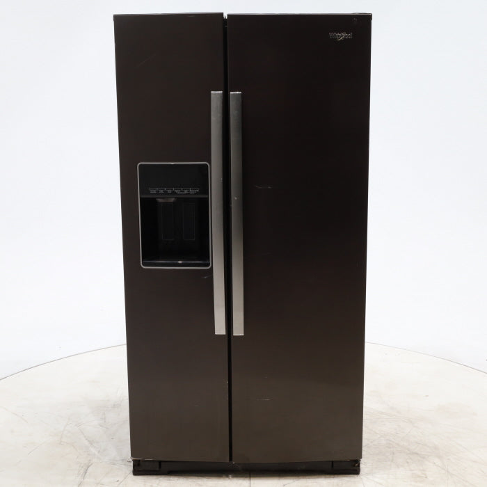 Black Stainless Steel  Whirlpool 28.49 cu. ft. Side by Side Refrigerator with In Door Ice and Water Dispenser - Certified Refurbished