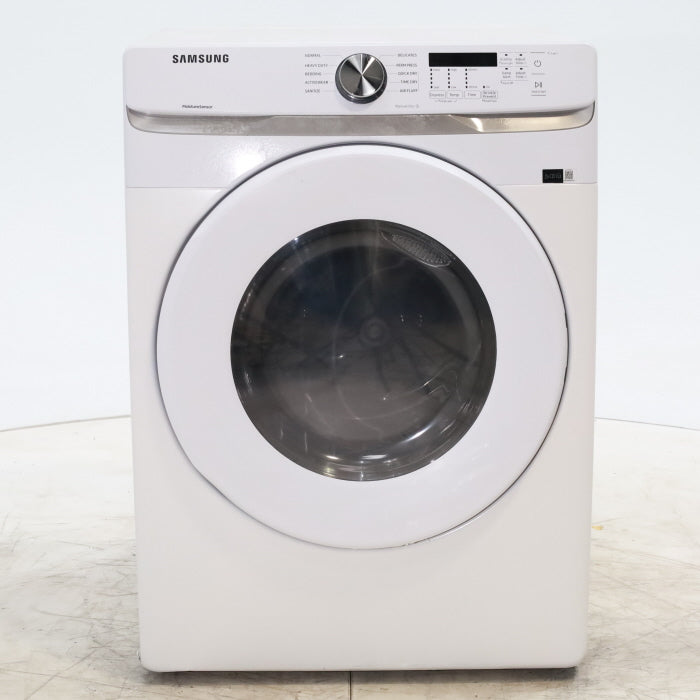 White Samsung 7.5 cu. ft. Front Load Electric Dryer with Smart Care - Scratch and Dent - Minor