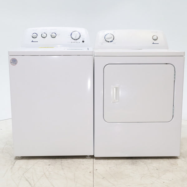 Amana 3.8 cu. ft. Top Load Washing Machine with Deep Water Wash Option and Amana 6.5 cu. ft. Electric Dryer with Automatic Cycles - Scratch & Dent - Minor