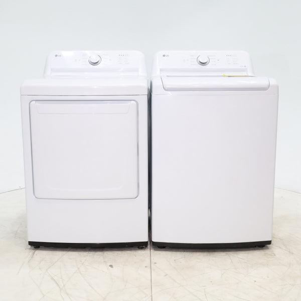 ENERGY STAR LG 4.1 cu. ft. Top Load Washing Machine with 4-Way Agitator and  ENERGY STAR LG 7.3 cu. ft. Electric Dryer with Smart Diagnosis - Scratch & Dent - Minor