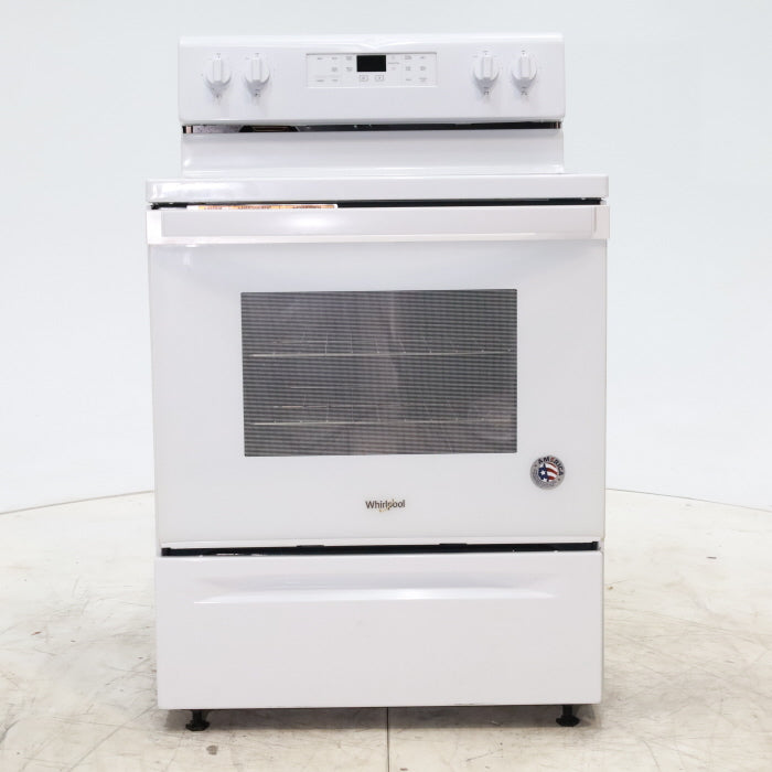 White Whirlpool 5.3 cu. ft. Freestanding 5 Heating Element Smooth Cooktop Range with Frozen Bake Technology - Certified Refurbished