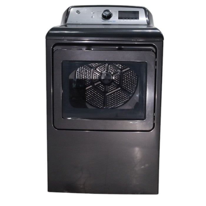GE Diamond Gray ENERGY STAR 7.4 cu. ft. Capacity Smart aluminized alloy drum Electric Dryer with Sanitize Cycle and Steam - Certified Refurbished