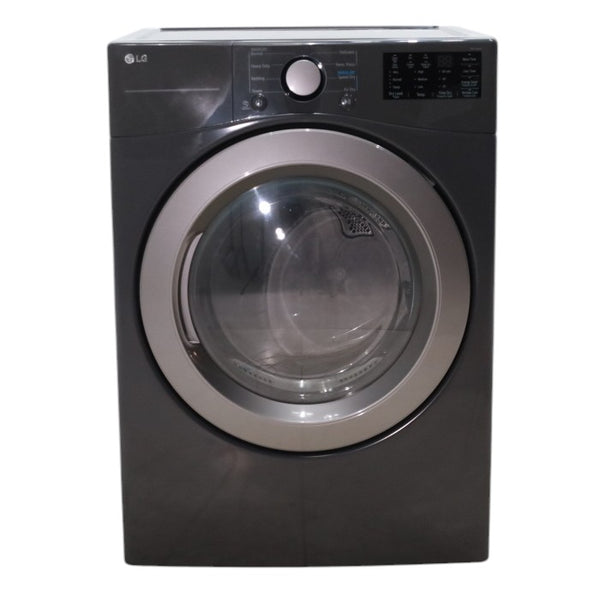 LG Black ENERGY STAR 7.4 cu ft Ultra Large Capacity Electric Dryer with FlowSense Duct Detection - Scratch & Dent - Minor