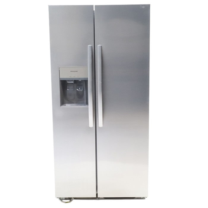 Pictures of 33" Wide Stainless Steel Frigidaire 22.3 cu. ft. ENERGY STAR Side by Side Refrigerator with Exterior Water and Ice Dispenser - Scratch & Dent - Minor - Neu Appliance Outlet - Discount Appliance Outlet in Austin, Tx