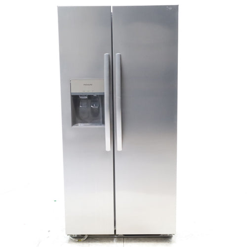 Pictures of 33" Wide Stainless Steel Frigidaire 22.3 cu. ft. ENERGY STAR Side by Side Refrigerator with Exterior Water and Ice Dispenser - Scratch & Dent - Minor - Neu Appliance Outlet - Discount Appliance Outlet in Austin, Tx