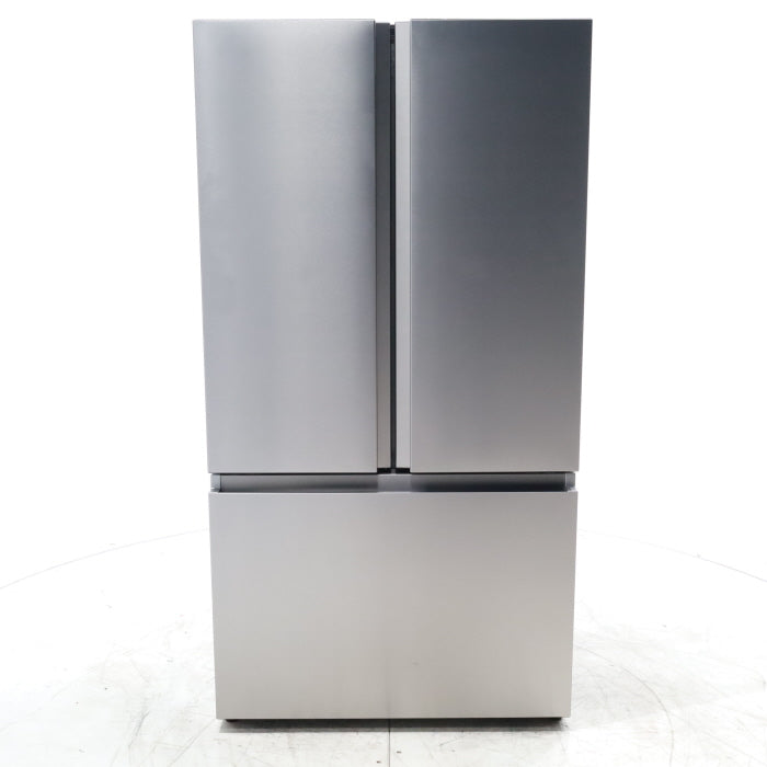 Fingerprint Resistant Brushed Steel ENERGY STAR Hisense 26.6 cu. ft. 3 Door French Door Refrigerator with Icemaker and Internal Water Dispenser - Scratch & Dent - Minor