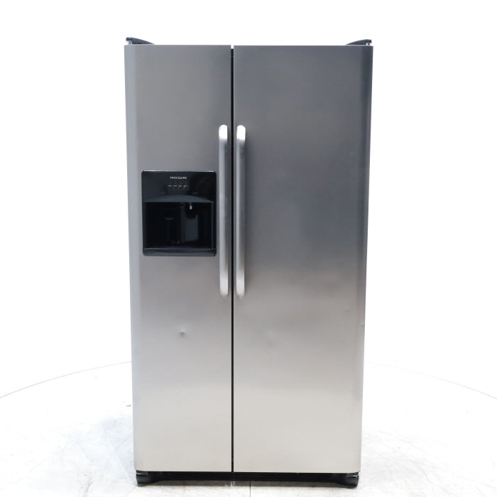 Frigidaire Easy Care Stainless Steel 26 cu ft Side by Side Refrigerator with Ice and Water Dispenser - Certified Refurbished