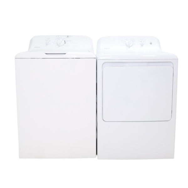 Hotpoint 3.8 cu. ft. Top Load Washing Machine with Stainless Steel Basket and 6.3 cu ft Electric Dryer with Auto Dry Setting - Certified Refurbished