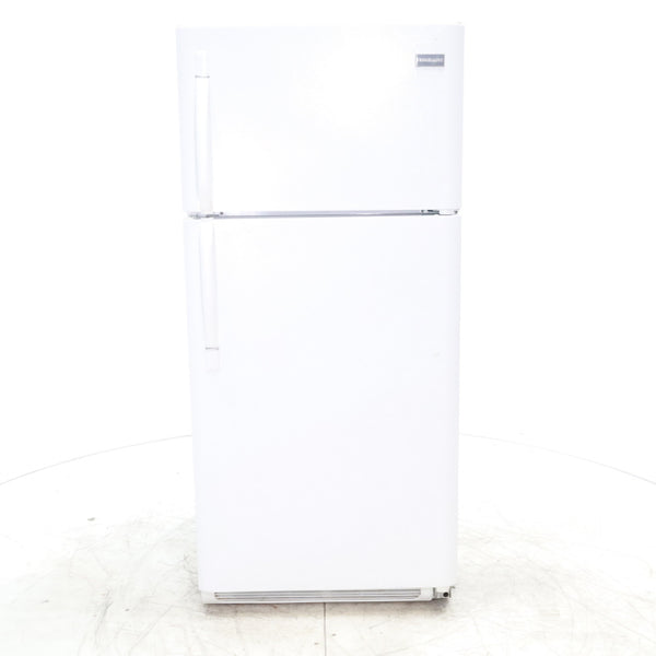30" Wide Frigidaire White 18 cu ft  Top and Bottom Refrigerator with Adjustable Shelving and Ice Maker - Certified Refurbished