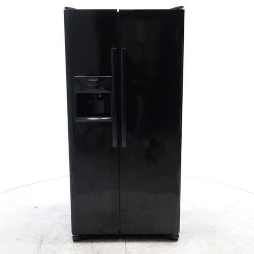 Pictures of 33" Wide Ebony Black Frigidaire 22.1 cu. ft. Side by Side Refrigerator with External Ice and Water Dispenser - Certified Refurbished - Neu Appliance Outlet - Discount Appliance Outlet in Austin, Tx