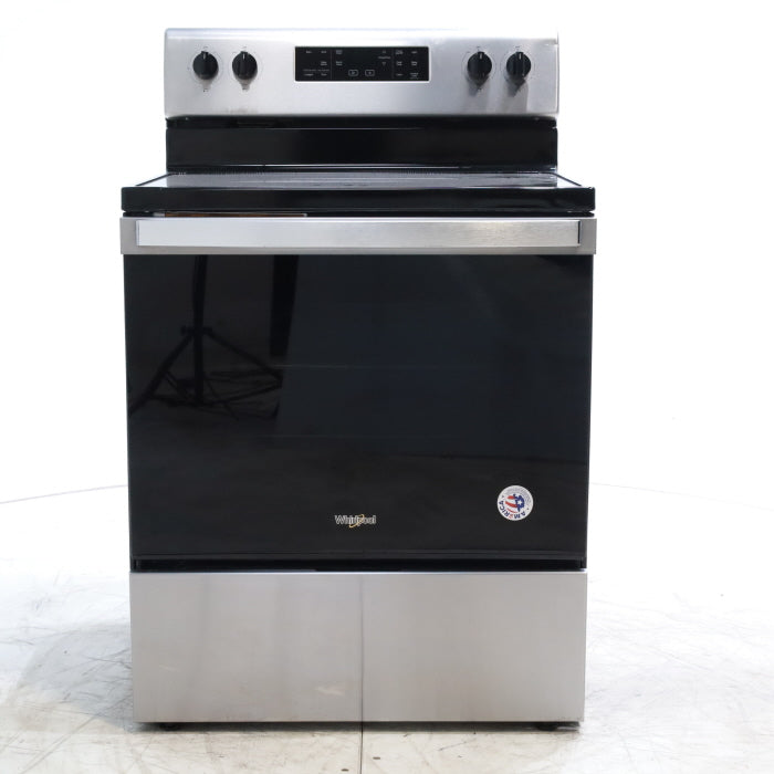Stainless Steel Whirlpool 5.3 cu. ft. 5 Heating Element Freestanding Electric Range with FlexHeat Dual Radiant Element and Frozen Bake Technology- Certified Refurbished