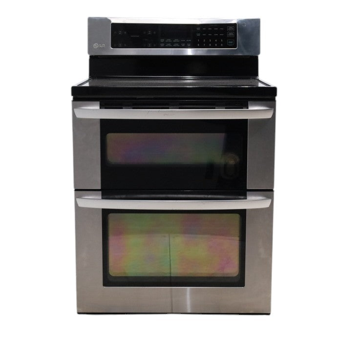 LG Stainless Steel 6.7 cu. ft. Capacity Electric Double Oven Range with a Tall Upper Oven and IntuiTouch™ Controls - Certified Refurbished