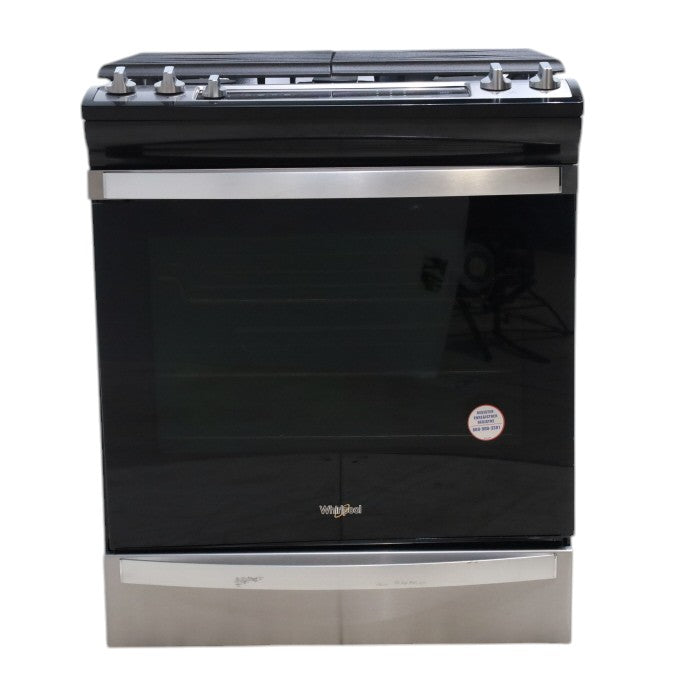 Fingerprint Resistant Stainless Steel Whirlpool 5.8 cu. ft. 5 Burner Gas Slide In Range with Air Fry - Scratch & Dent - Moderate