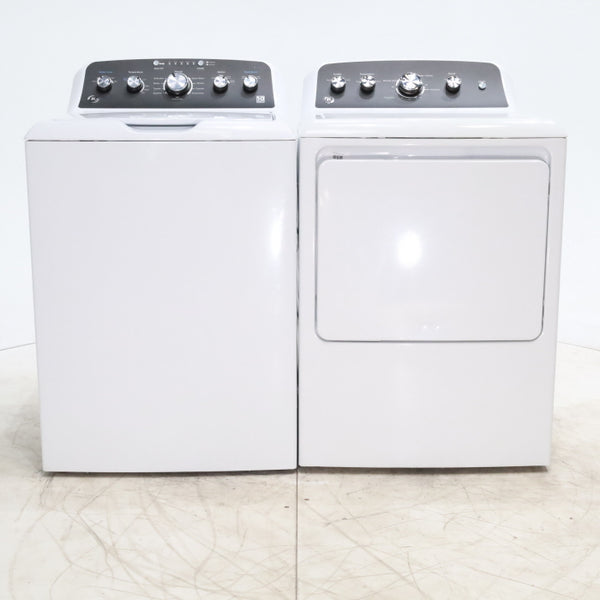 GE 4.5 cu. ft. Capacity Washer with Stainless Steel Basket, Cold Plus and Wash Boost and GE 7.2 cu. ft. Capacity Electric Dryer with Up To 120 ft. Venting and Extended Tumble - Scratch & Dent - Minor