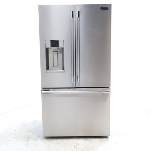 Pictures of Smudge-Proof® Stainless Steel Frigidaire Counter-Depth Professional ENERGY STAR 22.6 Cu. Ft. French Door Dual Ice Maker Refrigerator with CrispSeal® Plus Crispers with Auto Humidity - Scratch & Dent - Minor - Neu Appliance Outlet - Discount Appliance Outlet in Austin, Tx