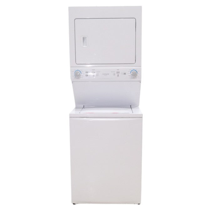 Frigidaire Stacked Laundry Center with 3.9 cu ft Capacity Washer and 5.6 cu ft Electric Dryer with Maxfill Option- Scratch & Dent - Minor