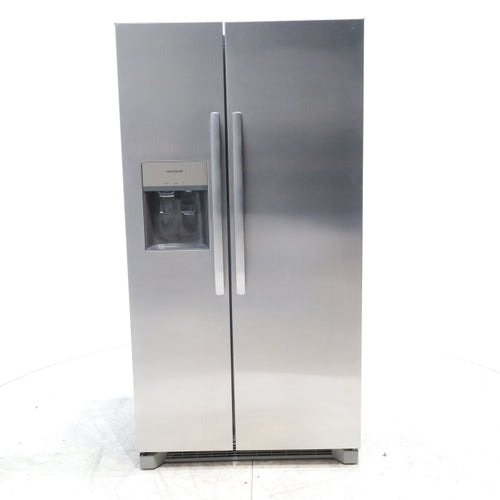 Pictures of Stainless Steel ENERGY STAR Frigidaire 25.6 cu. ft. Side by Side Refrigerator with Exterior Water and Ice Dispenser - Scratch & Dent - Minor - Neu Appliance Outlet - Discount Appliance Outlet in Austin, Tx