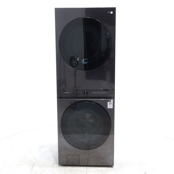 Samsung Bespoke Brushed Black 4.6 cu. ft. Large Capacity Single Unit AI Laundry Hub Washer with 7.6 cu. ft. Electric Dryer - Scratch & Dent - Minor