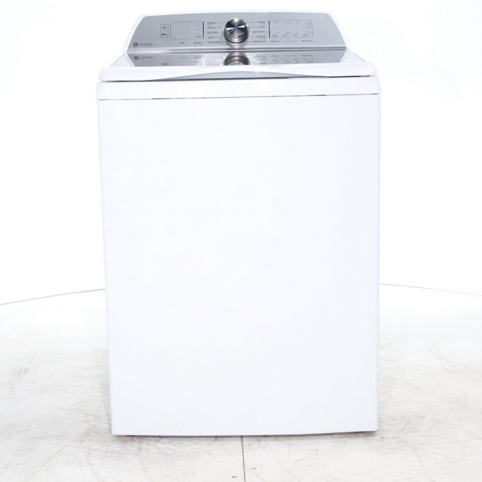 GE Profile 5.0 cu. ft. High-Efficiency ENERGY STAR Smart Top Load Washer in White with Microban Technology - Scratch & Dent - Minor