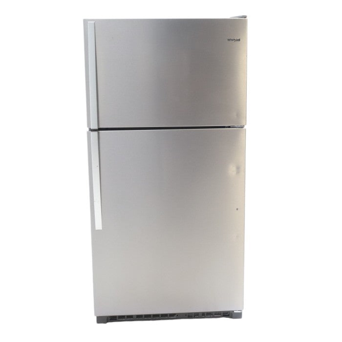 33" Wide Fingerprint-Resistant Stainless Steel Whirlpool 20.5 cu. ft. Top Freezer Refrigerator with Flexi-Slide Bin - Scratch & Dent - Minor