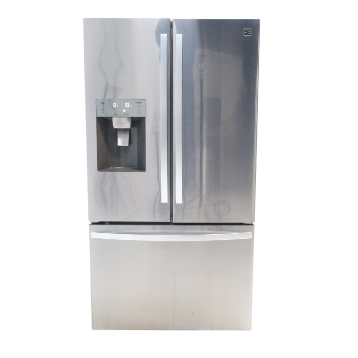 Stainless Kenmore 25.5-cu ft French Door ENERGY STAR Refrigerator with Ice Maker, Water and Ice Dispenser - Scratch & Dent - Minor