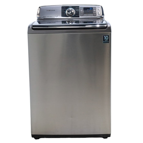 Stainless Platinum Samsung 27 Inch Top Loa Washing Machine with PureCycle Self Clean and 15 Wash Cycles - Certified Refurbished