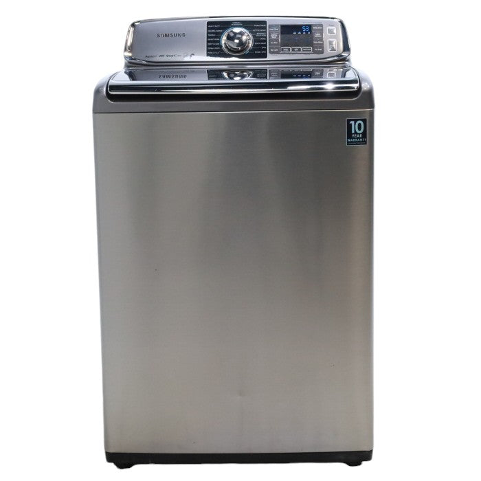 Stainless Platinum Samsung 27 Inch Top Loa Washing Machine with PureCycle Self Clean and 15 Wash Cycles - Certified Refurbished