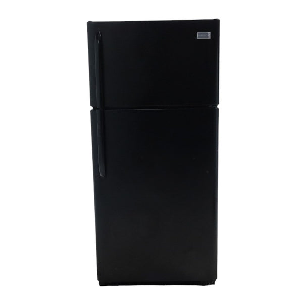 30" Wide Frigidaire 18 cu ft Black Top Freezer and Bottom Refrigerator with Store-More Humidity Controlled Crisper Drawers - Certified Refurbished