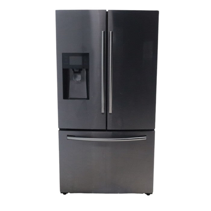 Pictures of Fingerprint Resistant Black Stainless Steel ENERGY STAR Samsung 24.6 cu. ft. 3 Door French Door Refrigerator with External Water and Ice Dispenser - Certified Refurbished - Neu Appliance Outlet - Discount Appliance Outlet in Austin, Tx