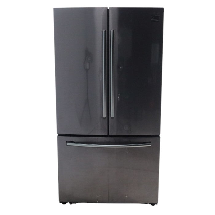 Black Samsung ENERGY STAR 25.5 cu ft French Door Refrigerator with Twin Cooling Plus and High-intensive LED Lighting - Certified Refurbished