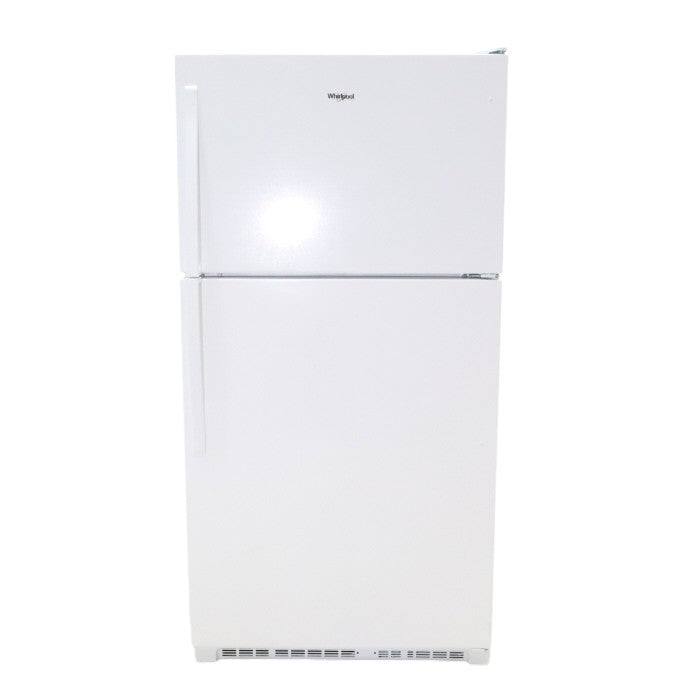 33" Wide Whirlpool Top Freezer 20.5 cu ft Refrigerator with Ice Maker and Frameless Glass Shelves and Flexi-Slide Bin - Scratch & Dent - Minor