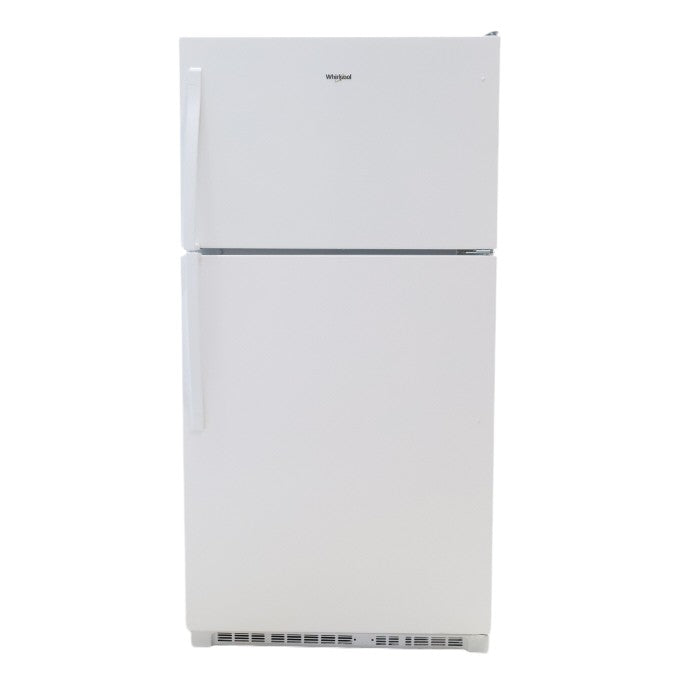 33" Wide Whirlpool Top Freezer 20.5 cu ft Refrigerator with Ice Maker and Frameless Glass Shelves and Flexi-Slide Bin - Scratch & Dent - Minor