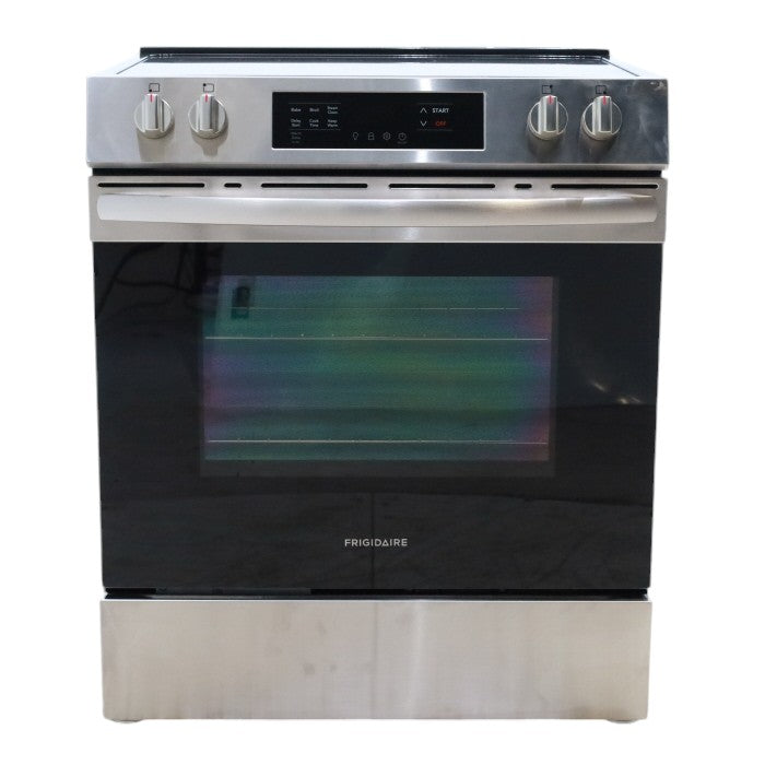 Frigidaire Stainless Steel 30" Slide In Electric Range with Steam Clean, 5 Cooktop Elements and Front Controls - Scratch & Dent - Minor