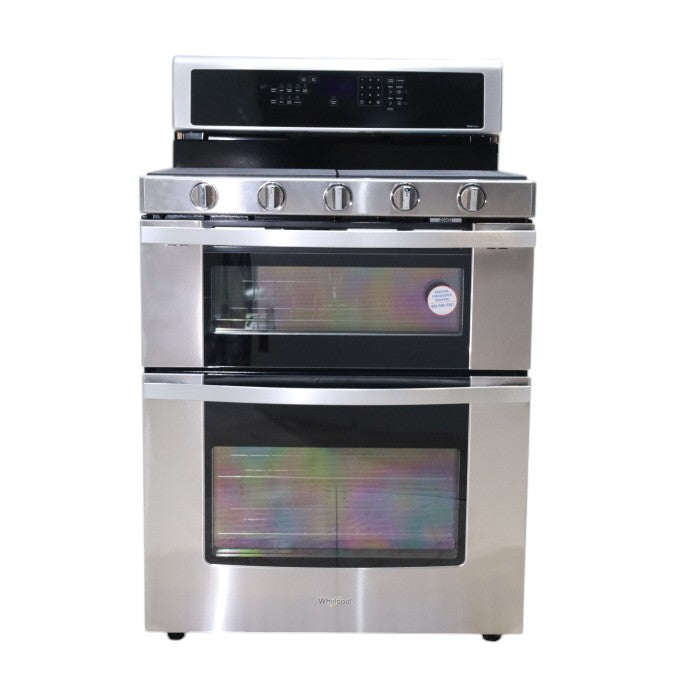 Whirlpool Stainless Steel 30" 6.0 Cu. Ft. Gas Double Oven Range with EZ-2-Lift™ Hinged Grates and True Convection with Third Heating Element - Scratch & Dent - Minor